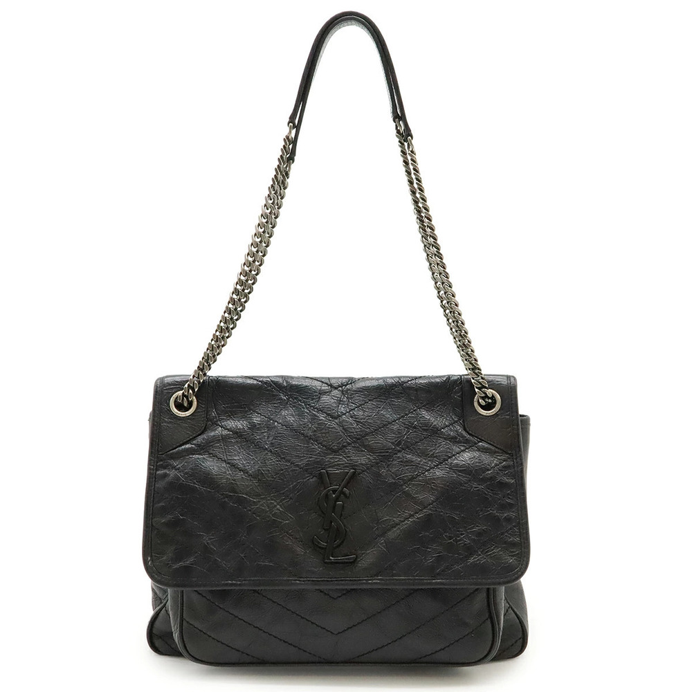 SAINT LAURENT PARIS YSL Yves Niki Chain Bag Shoulder Black
